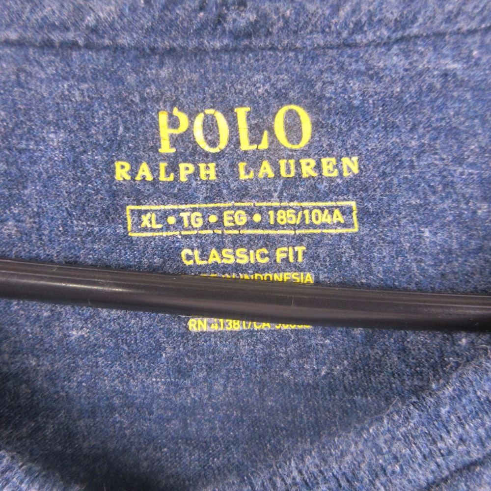 Polo Ralph Lauren Sweater Mens XL Blue‎ Classic Fit V Neck Pullover Pony Logo - Picture 4 of 6